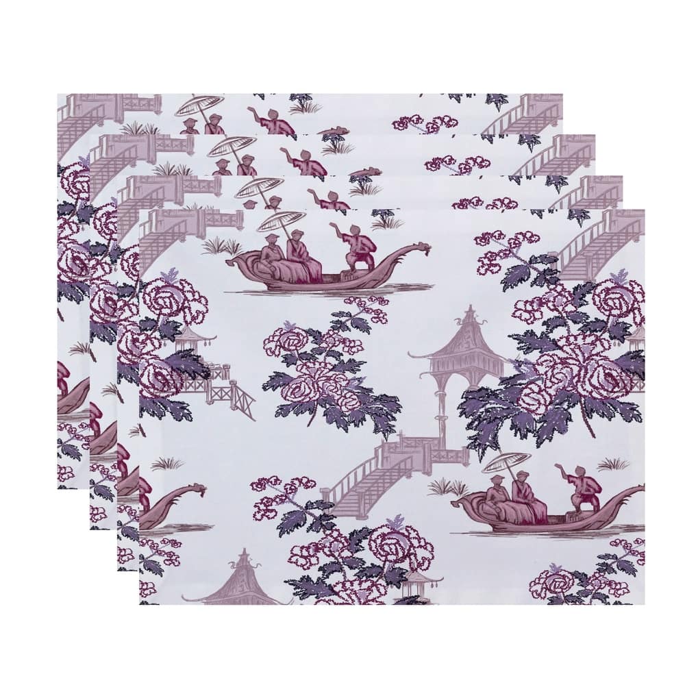 18 x 14 Inch China Old Floral Print Placemat (set of 4)