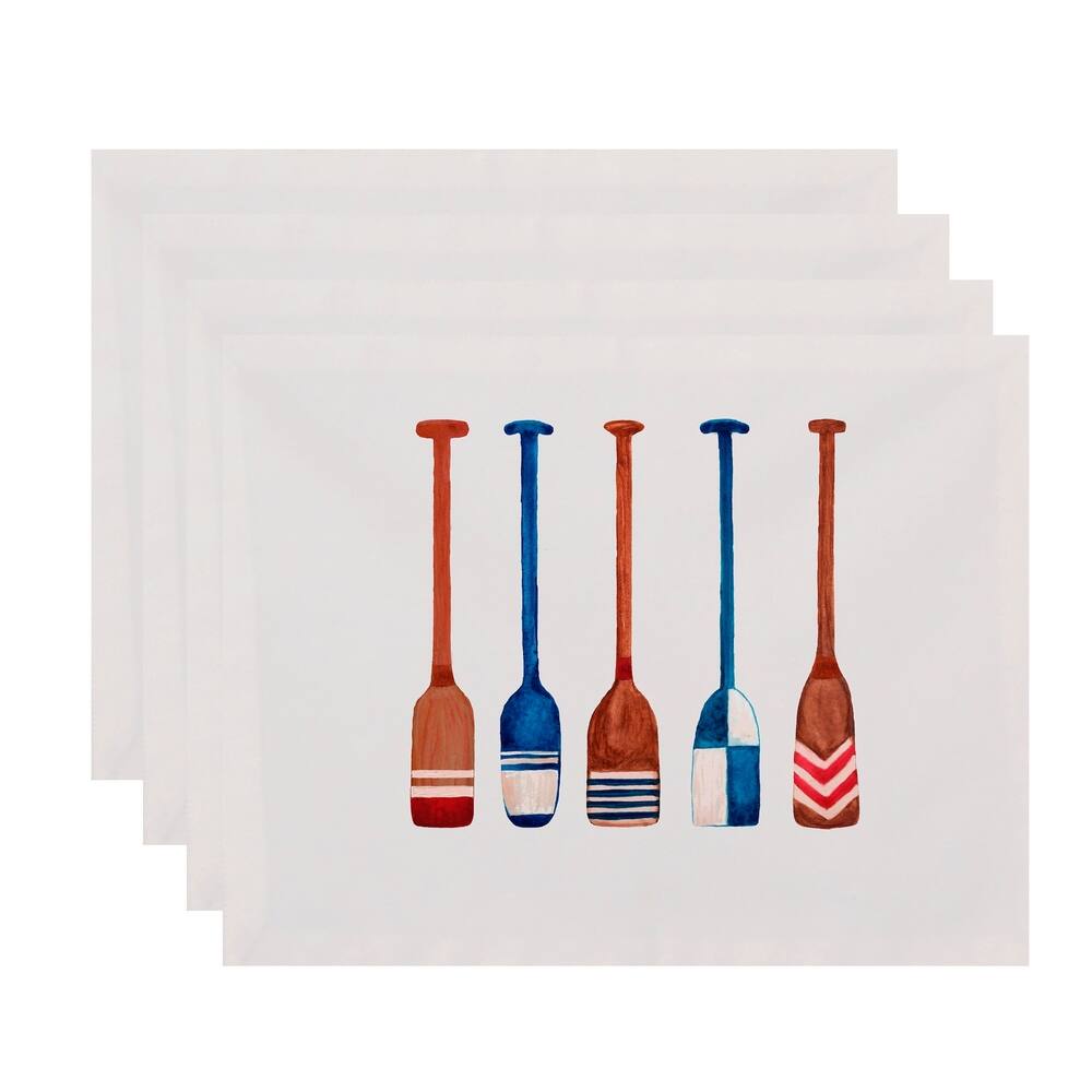 18 x 14 Inch Oar Multi Painted Geometric Print Placemat (Set of 4)