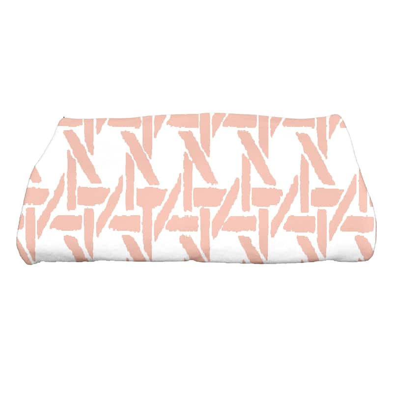 30 x 60 inch Rattan Geometric Geometric Print Bath Towel - Coral