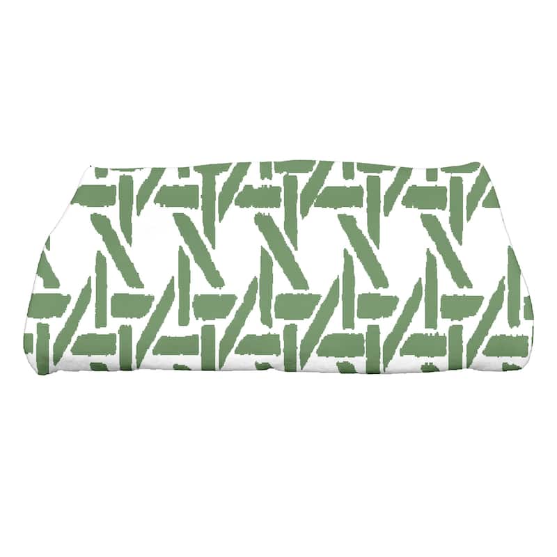 30 x 60 inch Rattan Geometric Geometric Print Bath Towel - Green