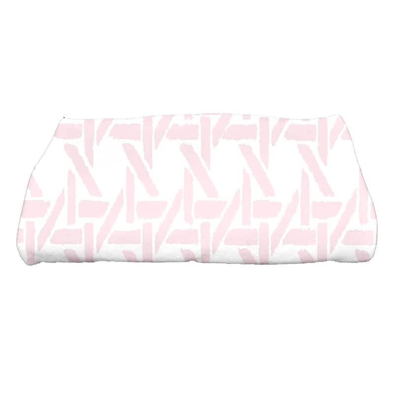 30 x 60 inch Rattan Geometric Geometric Print Bath Towel - Pink