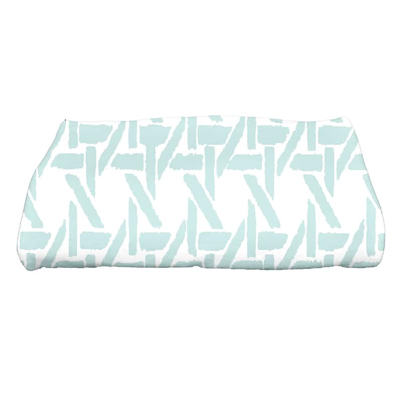 30 x 60 inch Rattan Geometric Geometric Print Bath Towel - Blue