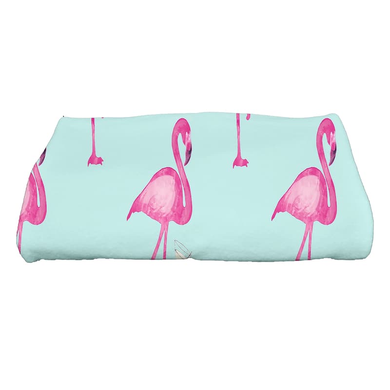 30 x 60 inch Flamingo Fanfare Martini Animal Print Print Bath Towel