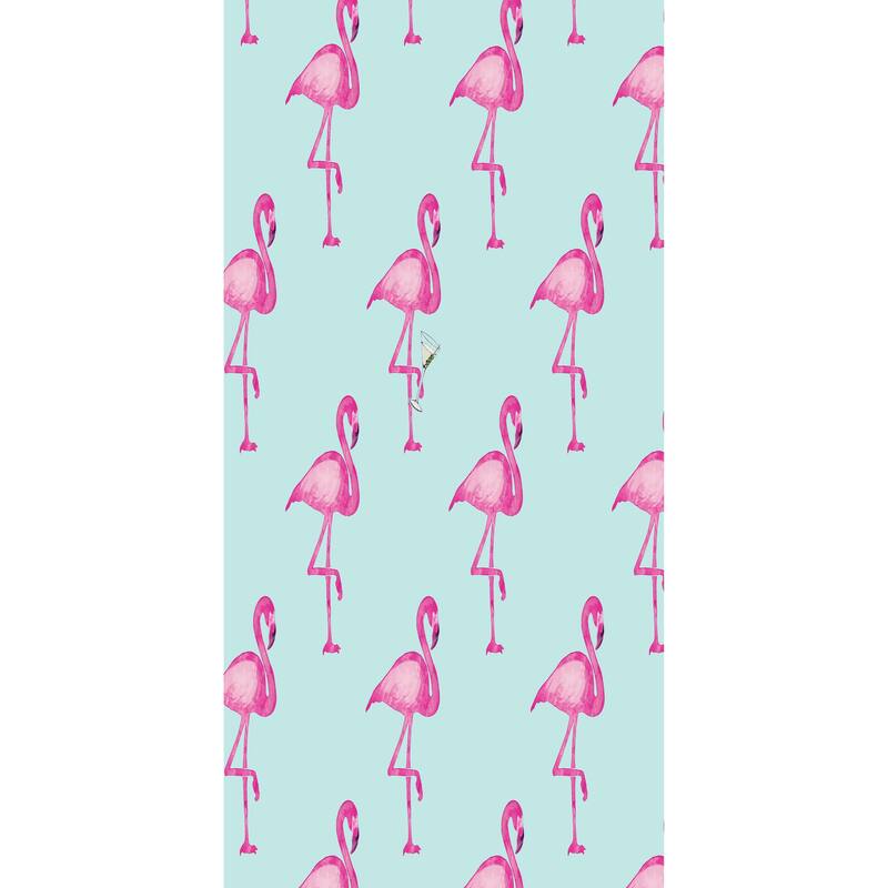 30 x 60 inch Flamingo Fanfare Martini Animal Print Print Bath Towel