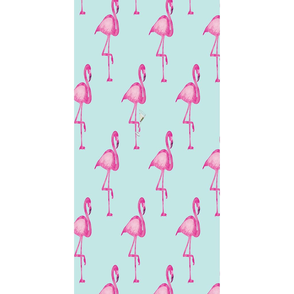 30 x 60 inch Flamingo Fanfare Martini Animal Print Print Bath Towel