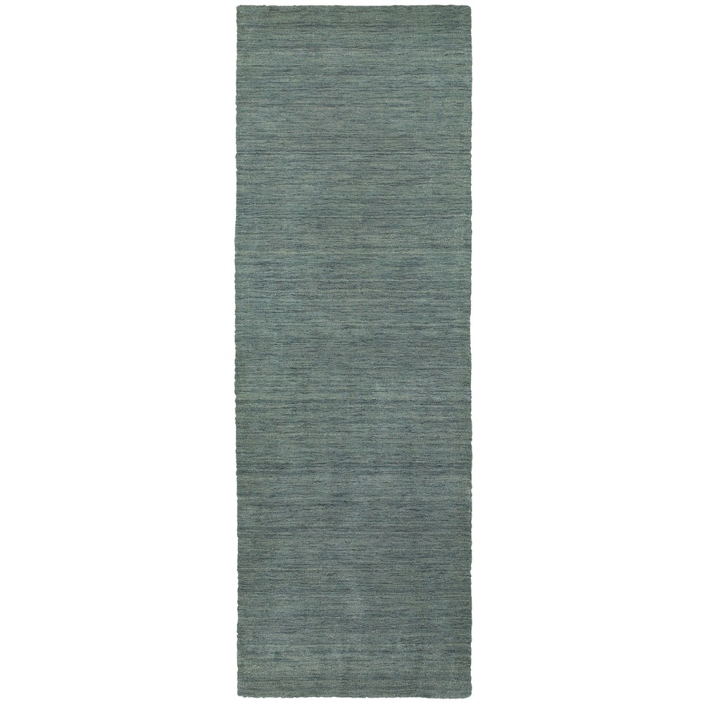 Style Haven Heathered Solid Hand-crafted Plush Wool Area Rug