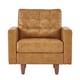 preview thumbnail 3 of 5, Odin Caramel Leather Gel Accent Chair by iNSPIRE Q Modern