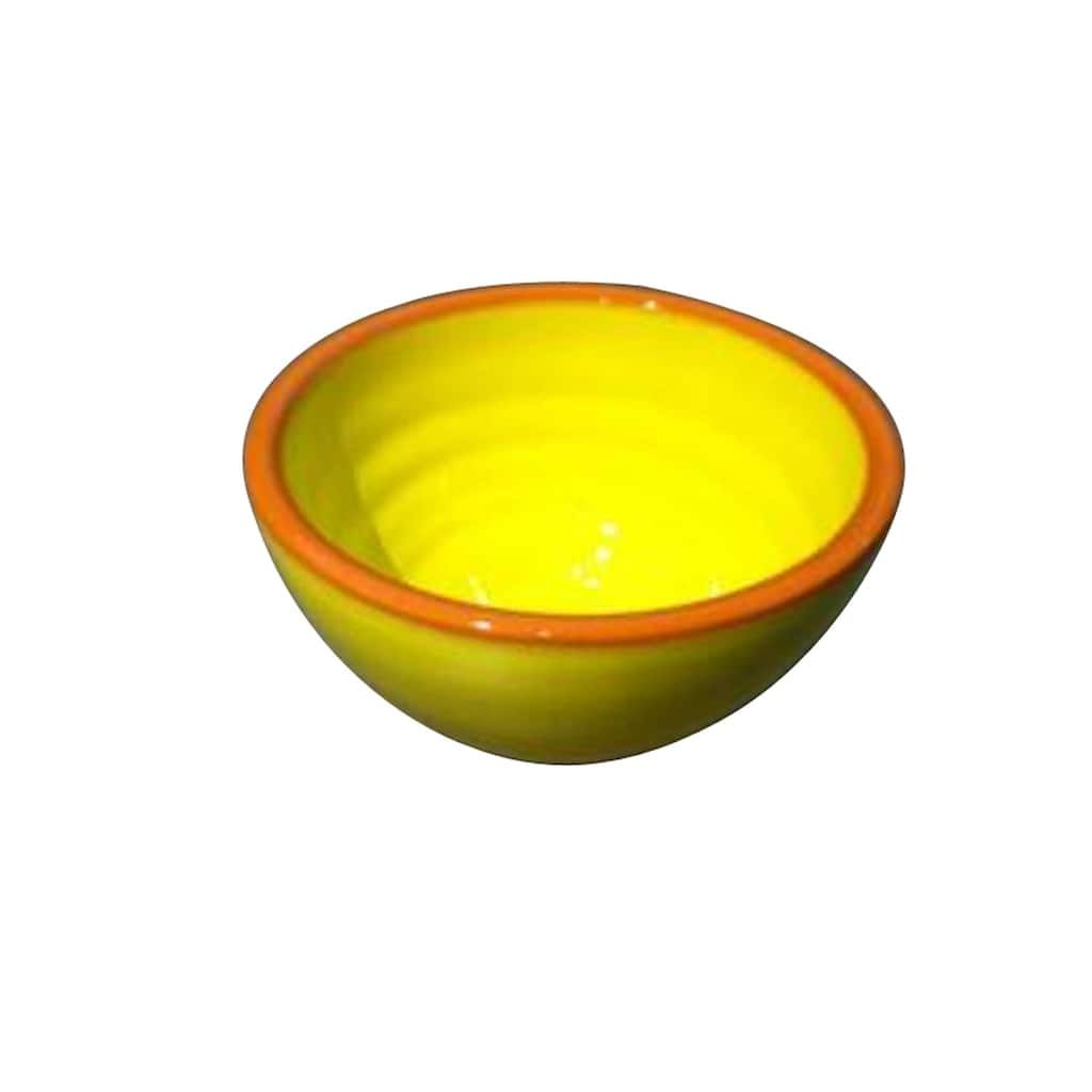 Euro Ceramica Pescador Yellow 3.5-inch Dipping Bowl