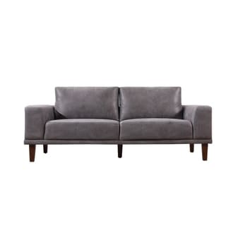 Ava Mid-Century Faux Leather Fabric Sofa