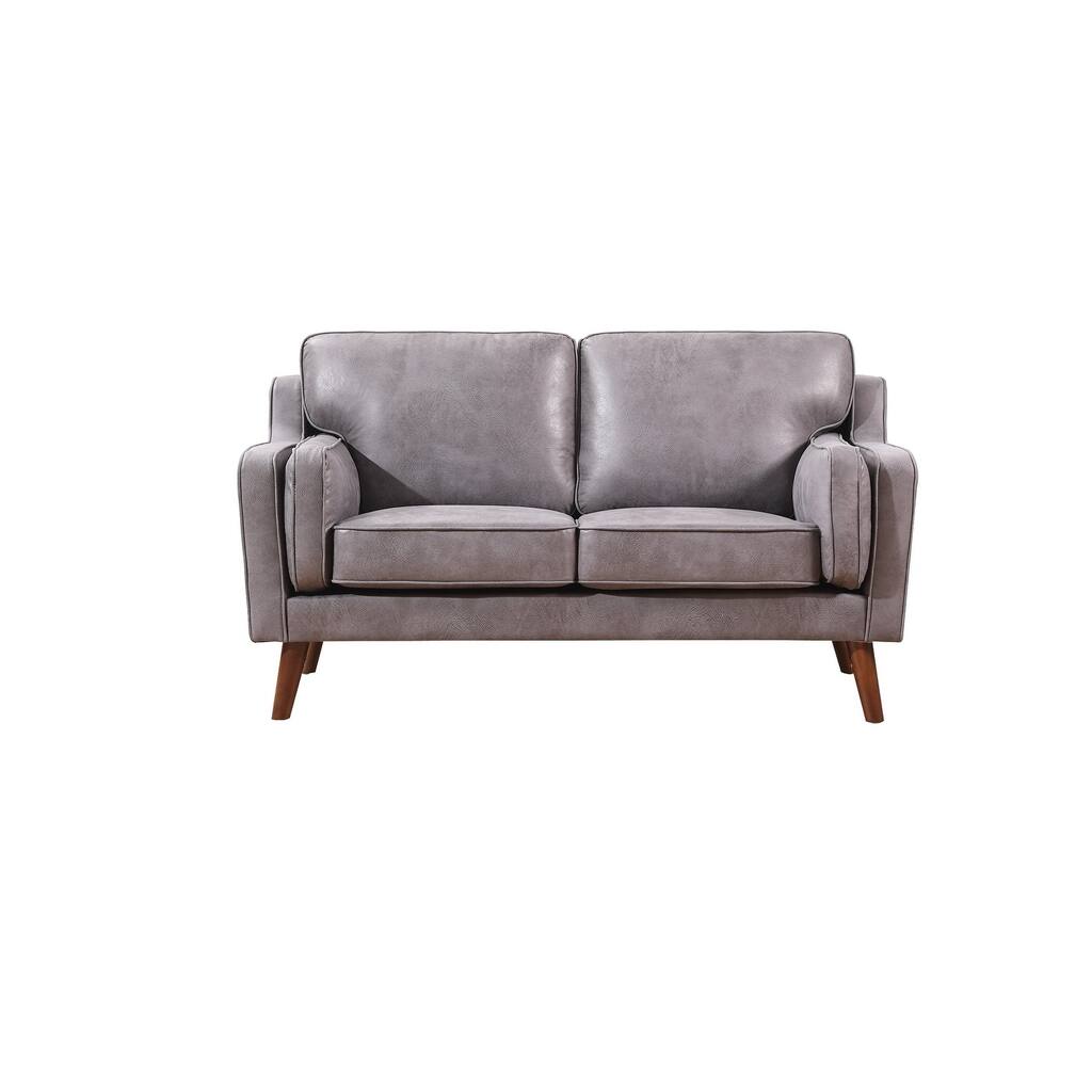 Carson Carrington Solbjerg Mid-century Air Leather Fabric Loveseat