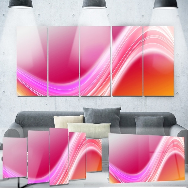 Designart Pink Abstract Curved Lines Digital Art Designart X27 Pink Abstract Curved Lines Digital