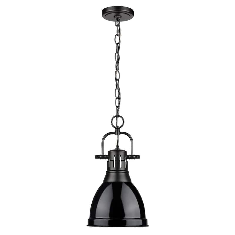 Duncan Mini Pendant with Chain in Aged Brass with an Aged Brass Shade