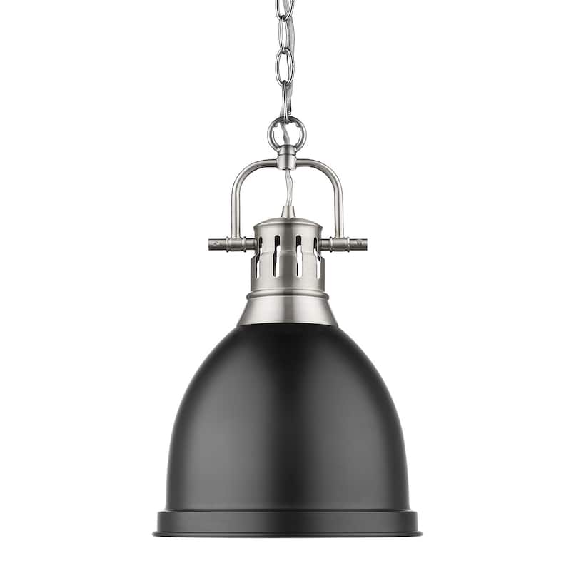 Duncan Mini Pendant with Chain in Aged Brass with an Aged Brass Shade