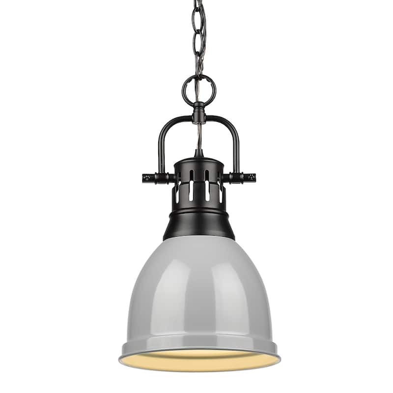 Duncan Mini Pendant with Chain in Aged Brass with an Aged Brass Shade