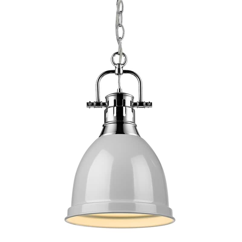Duncan Mini Pendant with Chain in Aged Brass with an Aged Brass Shade