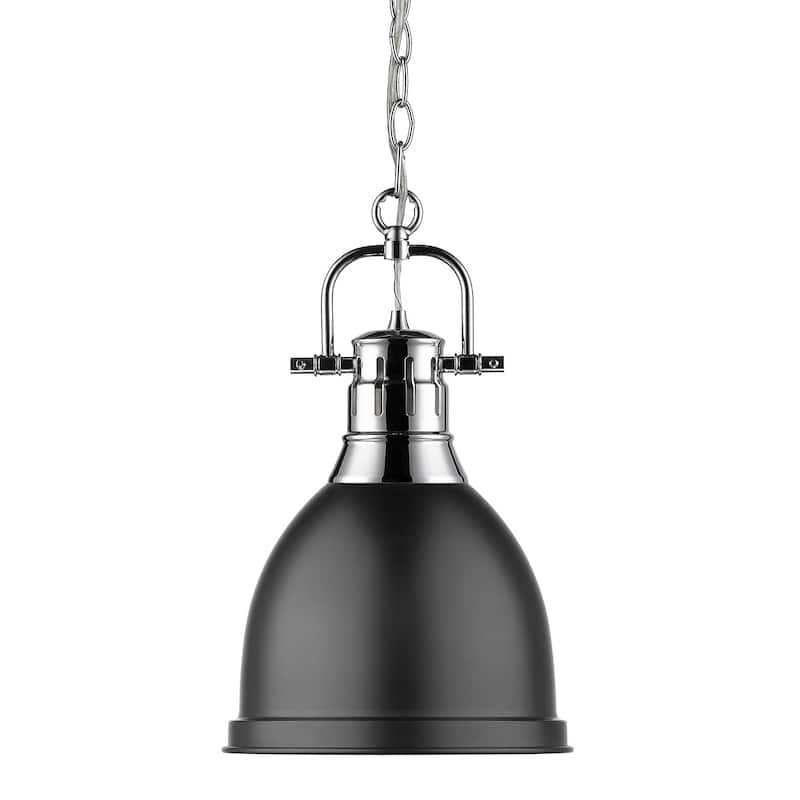 Duncan Mini Pendant with Chain in Aged Brass with an Aged Brass Shade