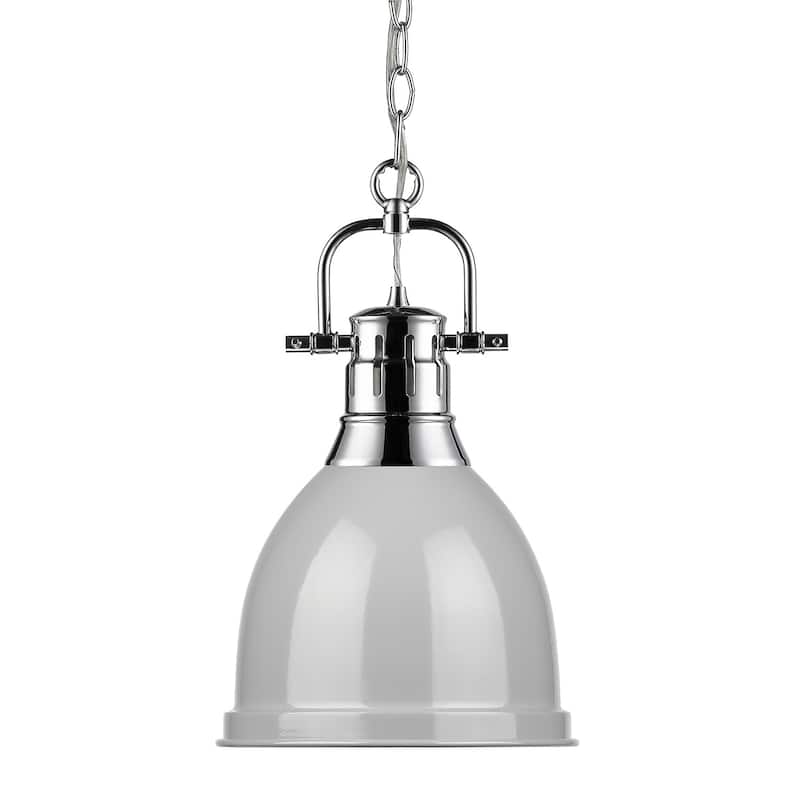 Duncan Mini Pendant with Chain in Aged Brass with an Aged Brass Shade
