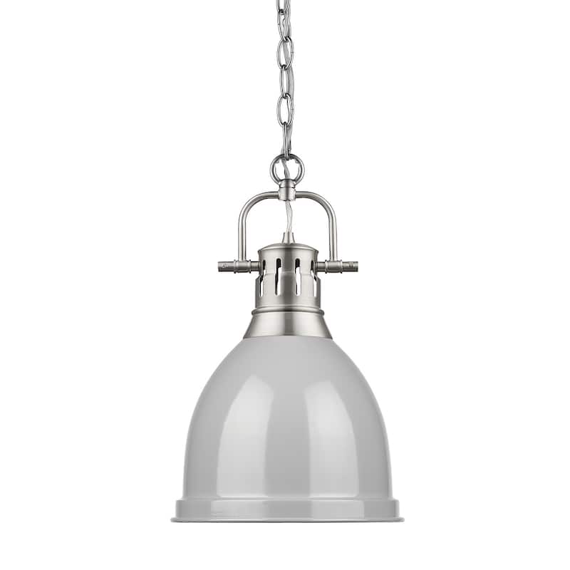 Duncan Mini Pendant with Chain in Aged Brass with an Aged Brass Shade