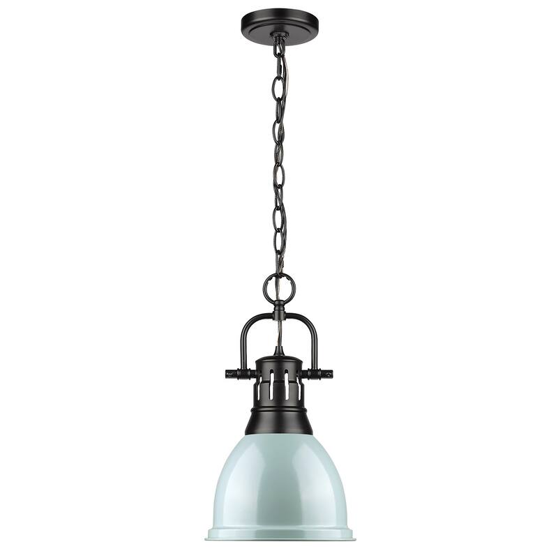 Duncan Mini Pendant with Chain in Aged Brass with an Aged Brass Shade