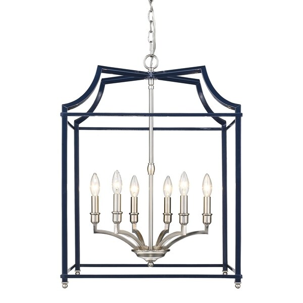 Golden Lighting Leighton Pewter/ Navy Steel Pendant Light