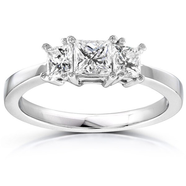 Annello by Kobelli 14k Gold 3/4ct TDW Diamond 3-stone Ring