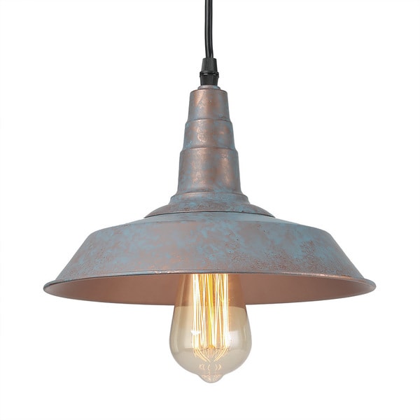 Shop LNC 1-Light Vintage Blue Pendant Lighting Rustic Barn ...