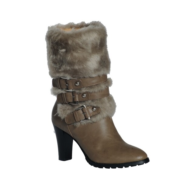 fur trim boots womens