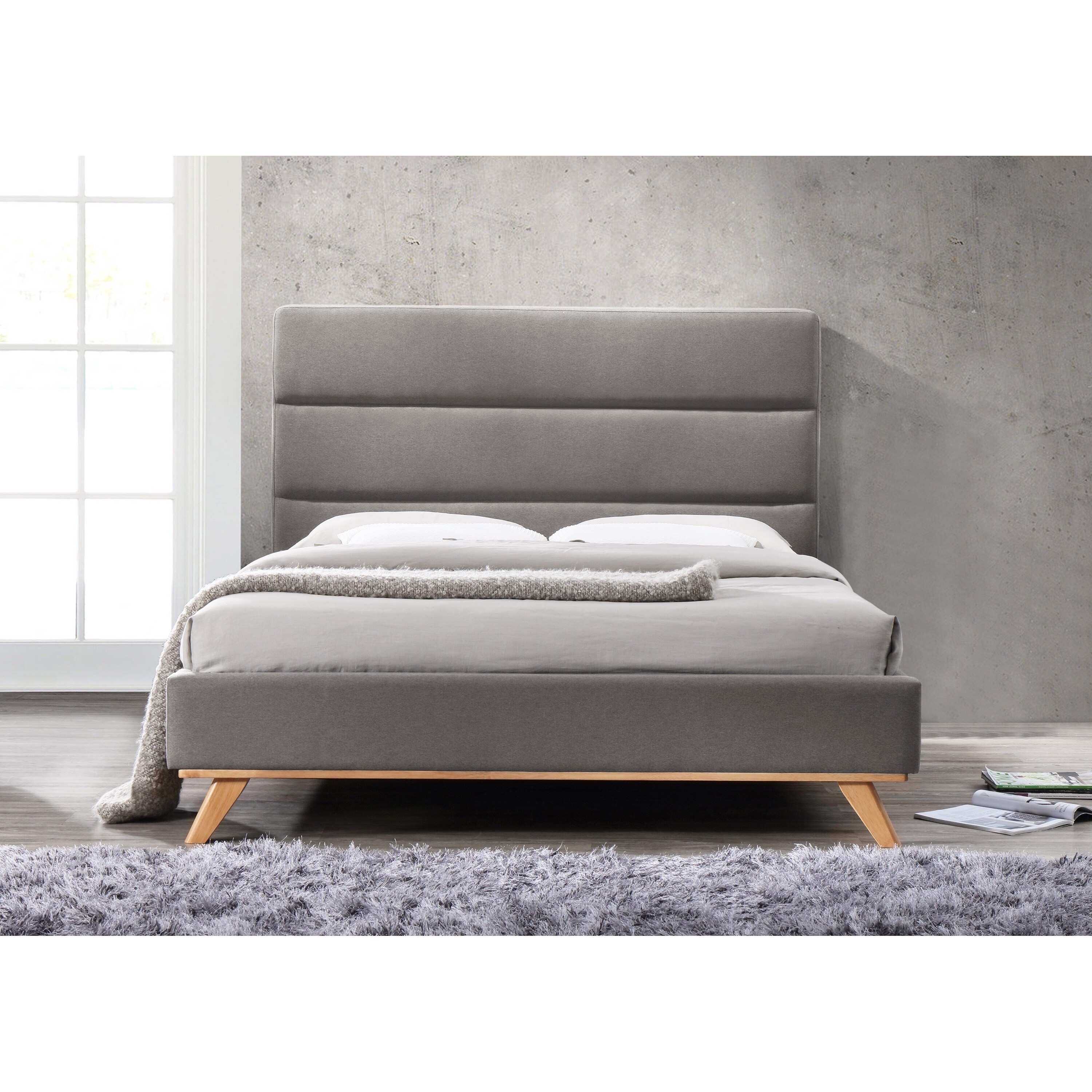 Shop Black Friday Deals On Carson Carrington Hong Upholstered Platform Bed Queen Overstock 21895378