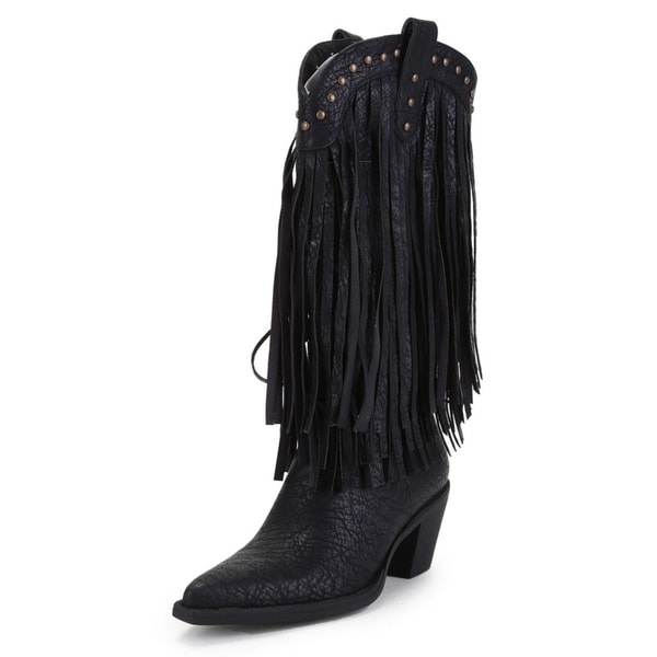 womens black studded boots