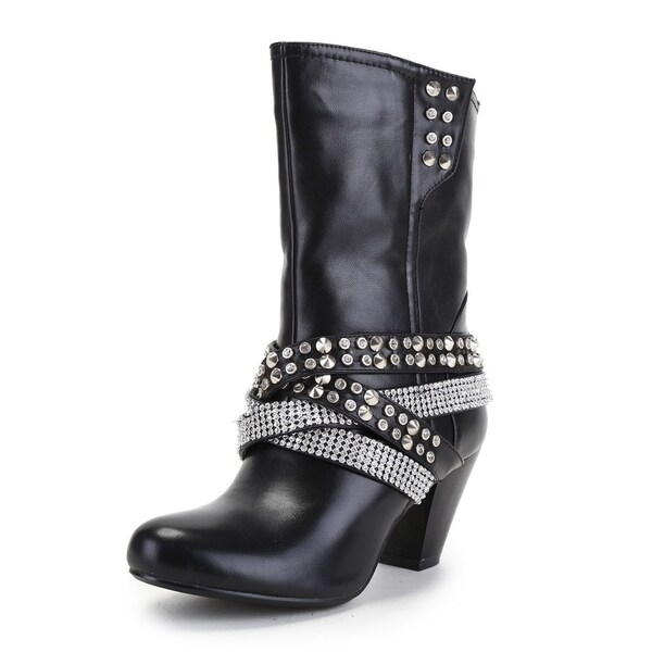 Ann Creek Women's 'Lucea' Stud and Rhinestone Strappy Boots