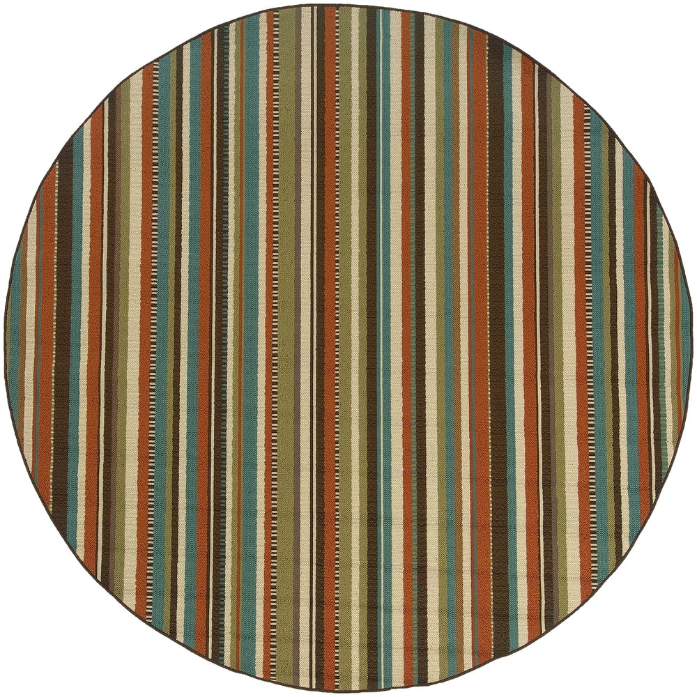 Vista Home Malta Multi-colored Striped Indoor/Outdoor Rug--