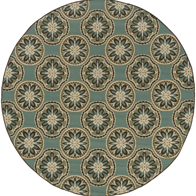 Vista Home Malta Floral Lattice Indoor-Outdoor Area Rug