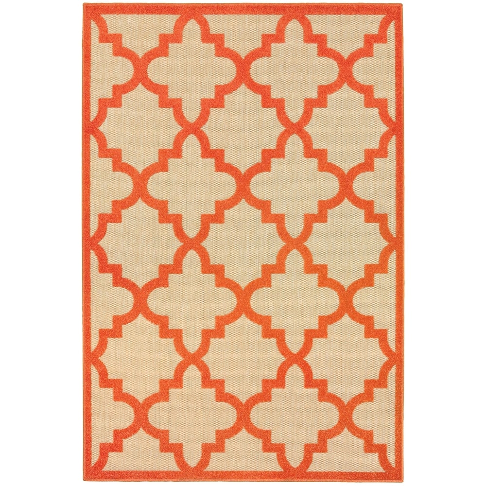 Style Haven Cara Mixed Pile Quatrafoil Lattice Indoor/ Outdoor Area Rug