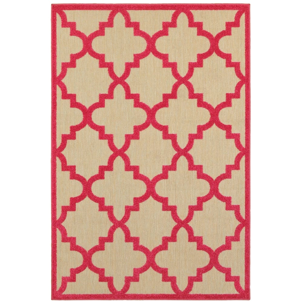 Style Haven Cara Mixed Pile Quatrafoil Lattice Indoor/ Outdoor Area Rug