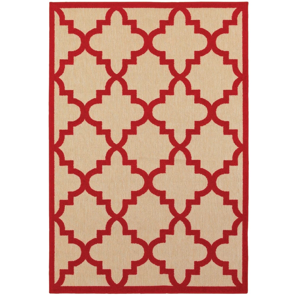 Style Haven Cara Mixed Pile Quatrafoil Lattice Indoor/ Outdoor Area Rug