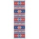 preview thumbnail 20 of 19, Nourison Baja Aztec Print Fringe Area Rug 2'3" x 7'6" Runner - Blue/Red - Runner/Rectangle