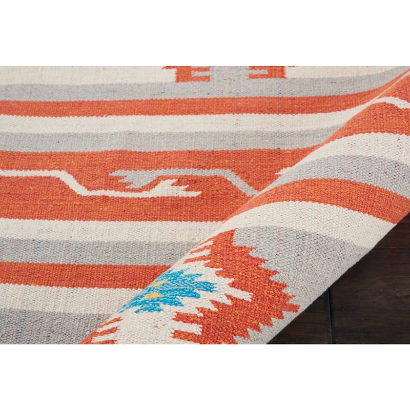 Nourison Baja Aztec Print Fringe Area Rug