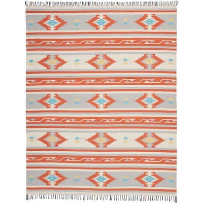 Nourison Baja Aztec Print Fringe Area Rug