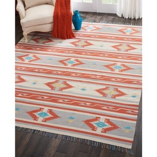 Nourison Baja Reversible Ivory Grey Area Rug - 6'6" x 9'6"