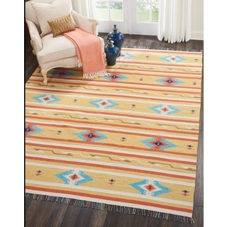 Nourison Baja Reversible Yellow Area Rug - 6'6" x 9'6"