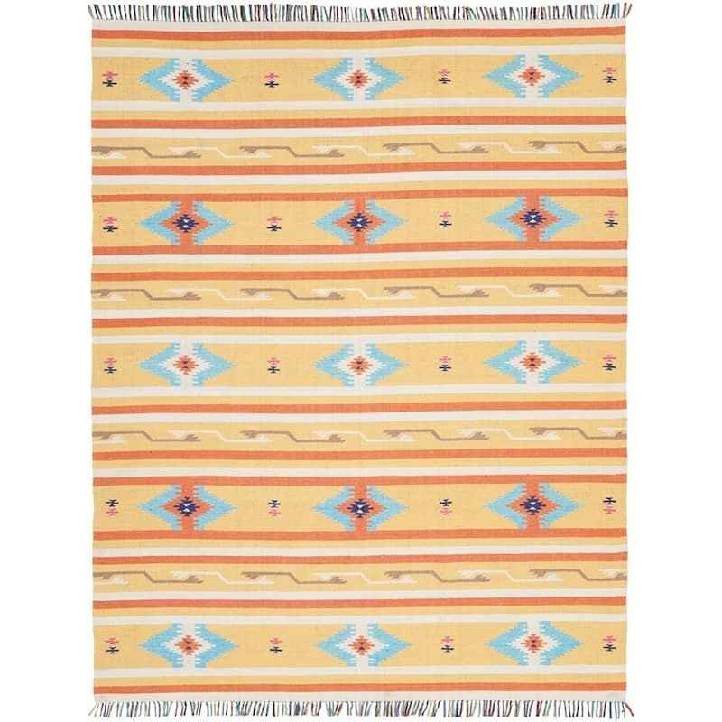 Nourison Baja Aztec Print Fringe Area Rug - 8' x 10' - Yellow - Runner/Rectangle