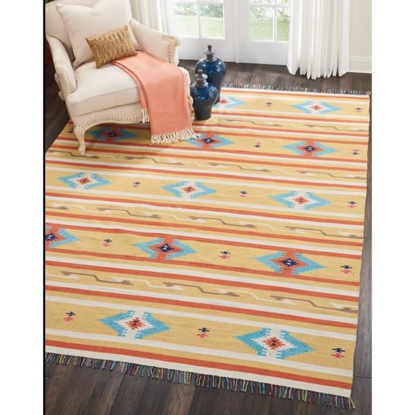 Nourison Baja Aztec Print Fringe Area Rug