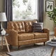 preview thumbnail 3 of 15, Odin Caramel Leather Gel Sofa by iNSPIRE Q Modern