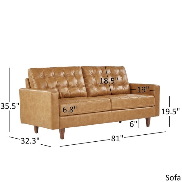 Odin Caramel Leather Gel Sofa By INSPIRE Q Modern - Bed Bath & Beyond ...