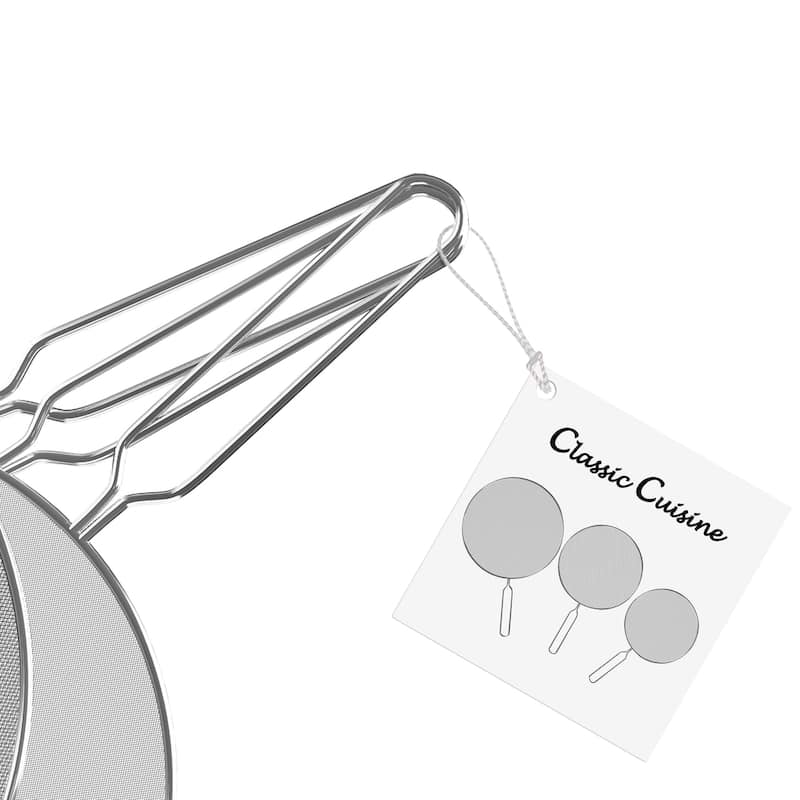 3-Piece Splatter Screen Set – Fine Mesh Stainless-Steel Grease Splatter Guard – Kitchen Gadgets by Classic Cuisine