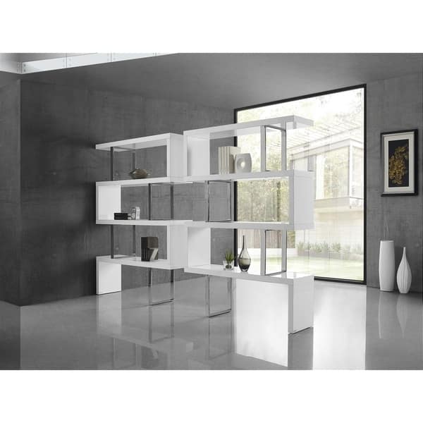 Shop Scala High Gloss White Lacquer Bookcase By Casabianca Home