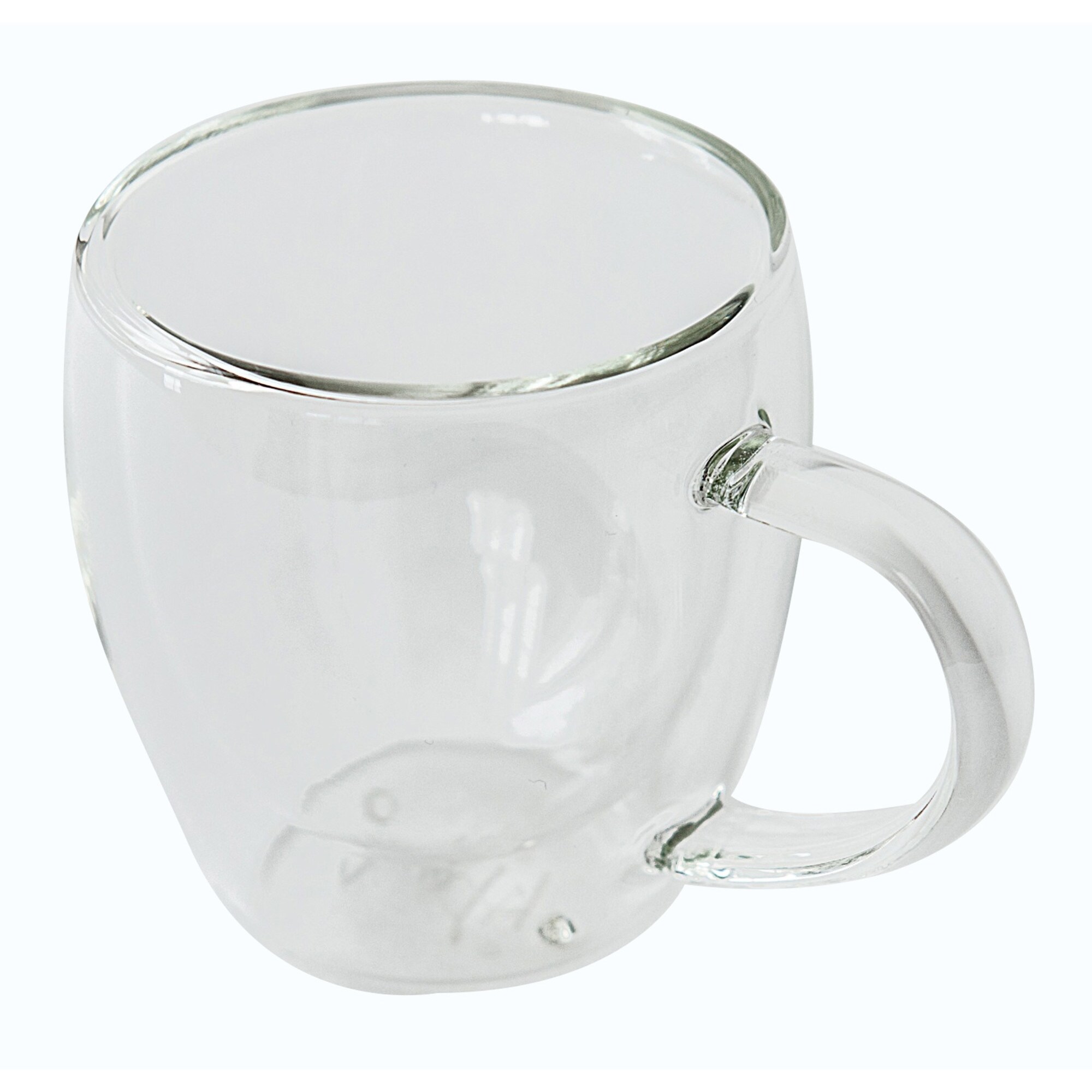 JavaFly Bistro 12 oz. Double Wall Glass with Handle Dishwasher Safe