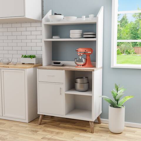 Metal Kitchen Shelves Online At Our Best Tanye Contemporary White 1 Drawer Storage Shelving By Foa