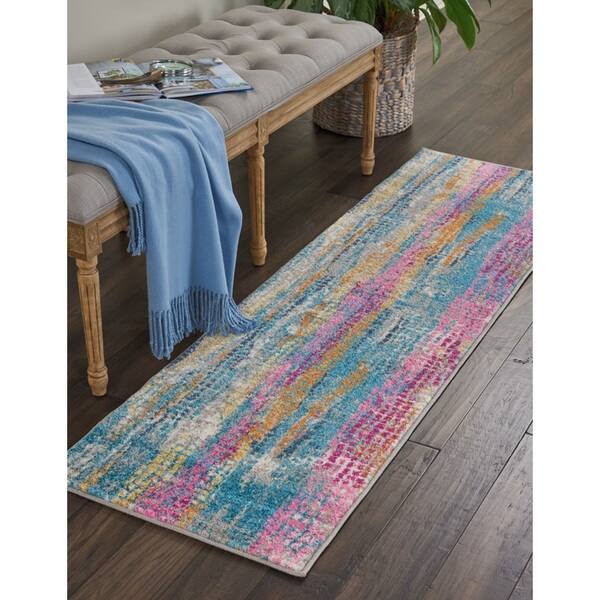 Nourison Passion Boho Brushstroke Grey/Multicolor Area Rug