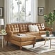 preview thumbnail 4 of 24, Odin Caramel Leather Gel Sofa Sectional with Chaise by iNSPIRE Q Modern